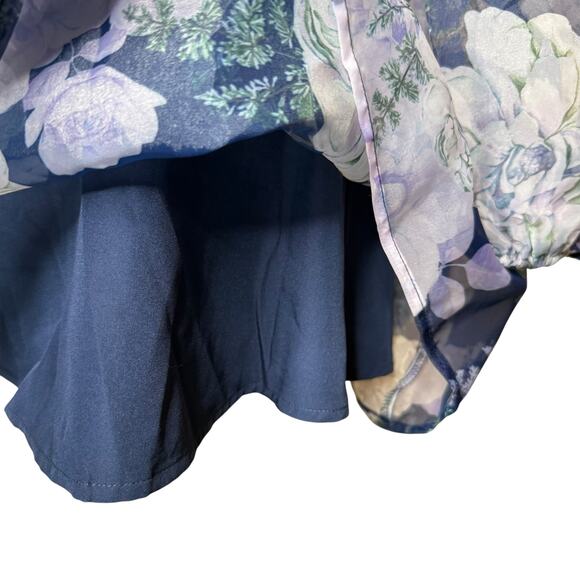 Lulu's Navy Floral Mini Dress - Picture 4 of 5